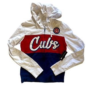 Chicago Cubs Baseball 5th & Ocean Full Zip Hoodie Womens Sz Small